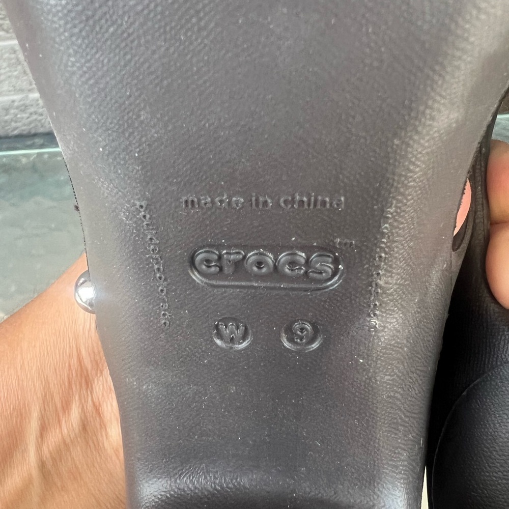 CROCS Women's Cyprus Heels Slip On Sandals Brown Sz 9 W - Picture 5 of 7